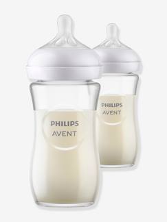 -Lote de 2 biberões em vidro de 240 ml, da Philips AVENT Natural Response