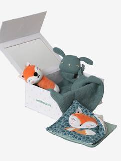 Personalizáveis-Brinquedos-Caixa presente com 3 brinquedos: boneco-doudou + roca + livro de ilustrações