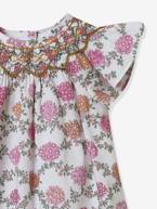 Vestido Ana, em tecido Liberty® - Coleção Festas e Casamentos, da CYRILLUS, para bebé branco estampado 