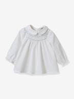 Blusa aos favos, da CYRILLUS, para bebé branco 