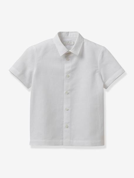 Camisa da CYRILLUS, em linho e algodão, para menino branco 