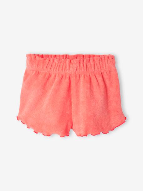 Conjunto em turco para bebé: top de alças e calções coral 