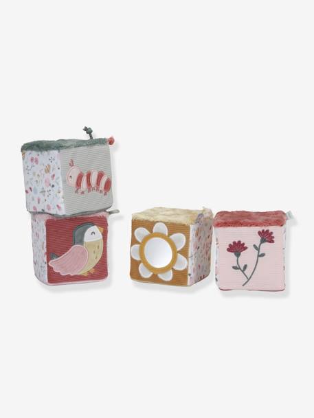 Lote de 4 cubos suaves - Flowers & Butterflies - LITTLE DUTCH rosa 