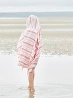 Poncho fouta às riscas, para criança, personalizável riscas azuis+riscas rosa 