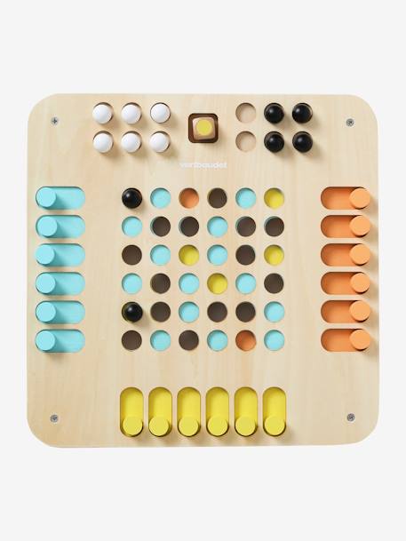 Jogo de ordenação de bolas Montessori, em madeira certificada BEGE MEDIO LISO COM MOTIVO 