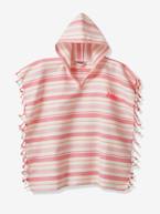 Poncho fouta às riscas, para criança, personalizável riscas azuis+riscas rosa 