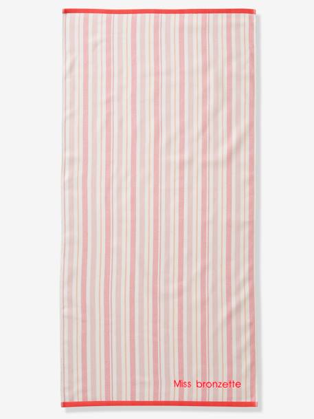 Toalha de praia / de banho Fouta, personalizável riscas azuis+riscas rosa 