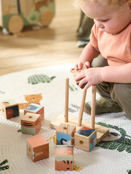 Puzzle de cubos, para empilhar, em madeira FSC® madeira 