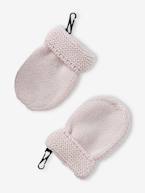 Conjunto gorro + gola snood + luvas de polegar, para bebé menina rosado+rosa-pálido 