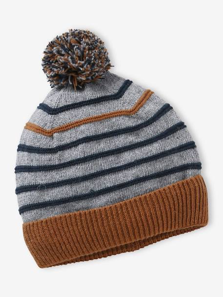 Conjunto estilo marinheiro com gorro + gola snood + luvas, para bebé menino cinza mesclado 