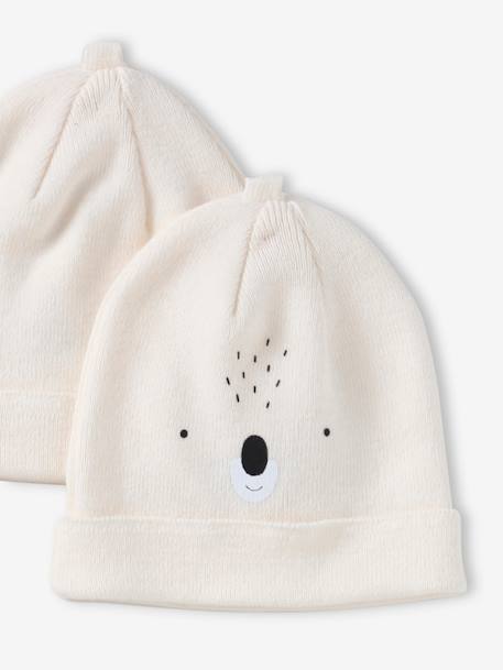 Lote de 2 gorros coala para bebé branco 