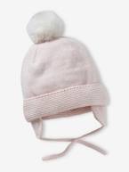 Conjunto gorro + gola snood + luvas de polegar, para bebé menina rosado+rosa-pálido 