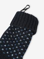 Conjunto gorro + gola snood + luvas em malha jacquard, para menino azul-noite 