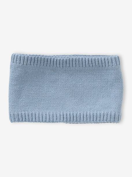 Conjunto gorro + gola snood + luvas de polegar, para bebé menino, BASICS azul-acinzentado 
