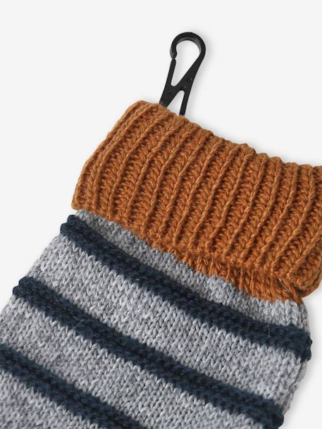 Conjunto estilo marinheiro com gorro + gola snood + luvas, para bebé menino cinza mesclado 