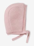 Gorro estilo capuz para bebé menina rosado 