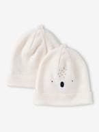 Lote de 2 gorros coala para bebé branco 