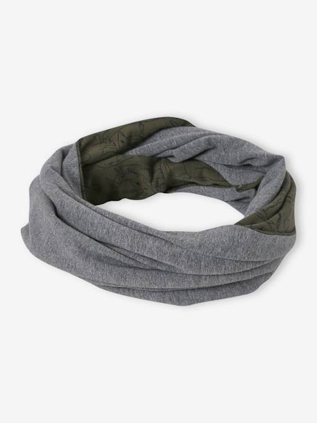 Gola snood reversível, dinossauro/mesclado, para menino caqui 