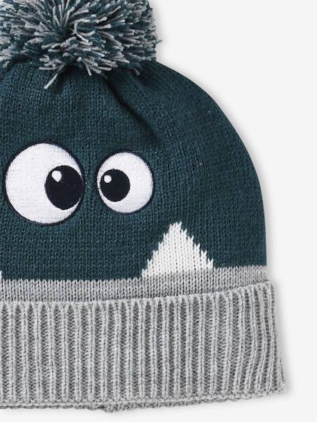 Gorro monstro, para menino verde-abeto 