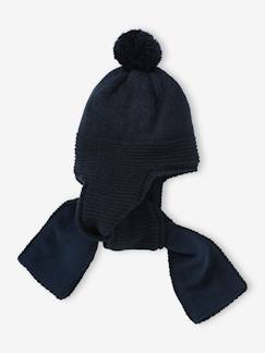 -Gorro-cachecol 2 em 1, em ponto de liga, para bebé