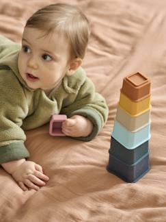 Brinquedos-Torre de cubos Montessori, em silicone