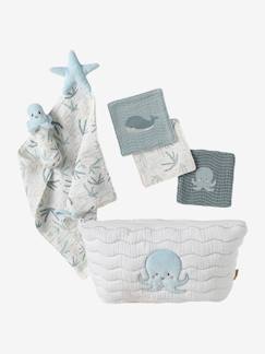Preparar a chegada do bebé - O banho-Têxtil-lar e Decoração-Roupa de banho-Toalhas de banho -Conjunto presente para recém-nascido, Sob o Oceano