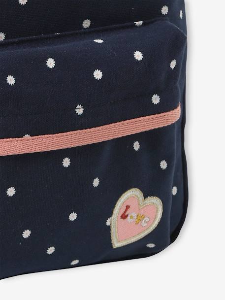 Mochila 'Flower power', para menina azul-noite 