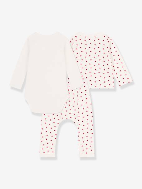 Conjunto para recém-nascido, em algodão biológico, da Petit Bateau branco 