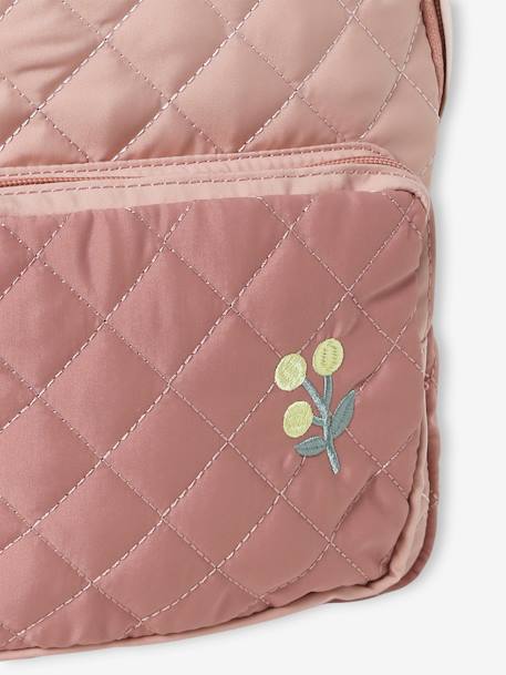 Mochila acolchoada, especial infantário, para menina rosa-pálido 