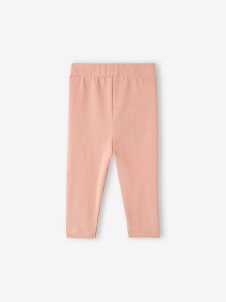 Leggings em algodão biológico, para bebé cinza mesclado+rosado 