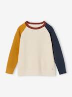 Camisola com efeito color block, para menino cinza mesclado+cru 