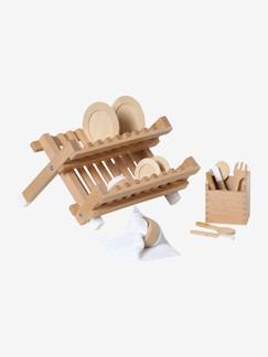 Brinquedos- Jogos de imitação- Cozinhas de brincar-Escorredor de louça + acessórios, em madeira certificada