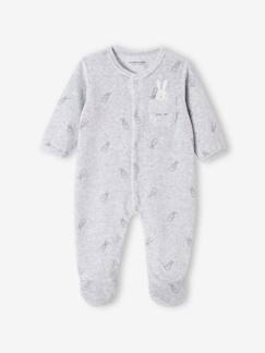 Pijama coelhos, em veludo, para bebé