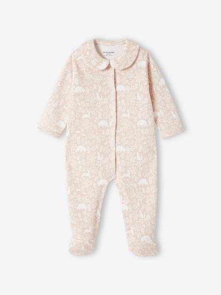 Lote de 2 pijamas 'animais', em algodão bio, para bebé azul-ganga+rosado 