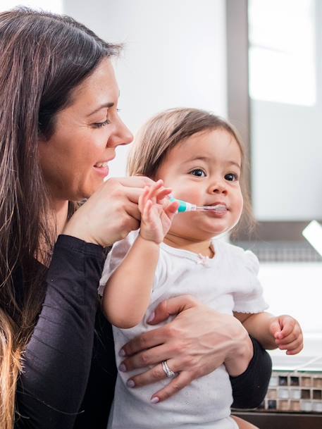 Escova de dentes ultrassónica Montessori, 2 etapas, entregue com 1 recarga de cada, SONÏK branco 