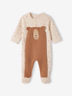 Bebé 0-36 meses-Pijama em moletão, molas de pressão à frente, para bebé