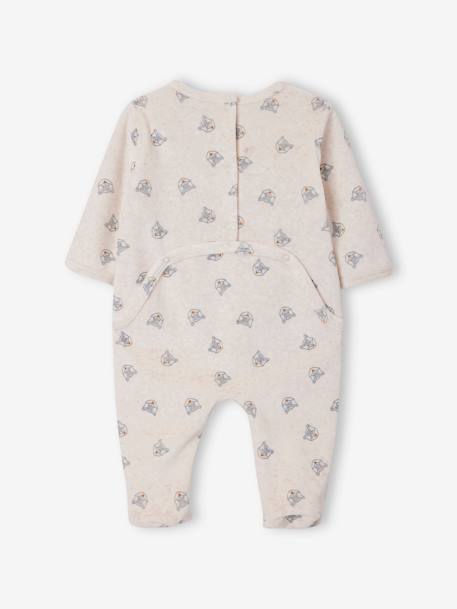 Pijama raposas em veludo, para bebé marinho 