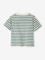 T-shirt de criança, estilo marinheiro, coleção cápsula família riscas verde 