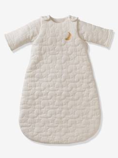 Algodão Biológico-Têxtil-lar e Decoração-Saco de bebé acolchoado em gaze de algodão bio*, mangas amovíveis, Noites de Sonho
