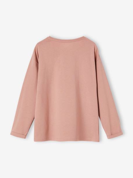 Camisola girly, com detalhes fantasia, para menina bege-rosado+rosa-velho 