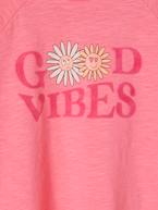 T-shirt com animação 'good vibes', para menina rosa-bombom 