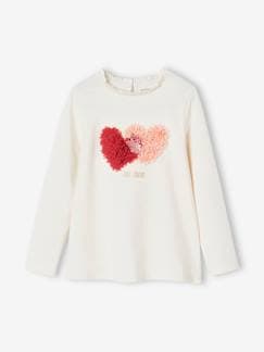 Menina 2-14 anos-T-shirts-Camisola com motivo fantasia e folhos, para menina