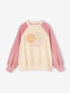 Sweat raglan em turco, flores pop, para menina cru 