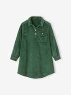 Vestido estilo camisa em bombazina, para menina verde-inglês 