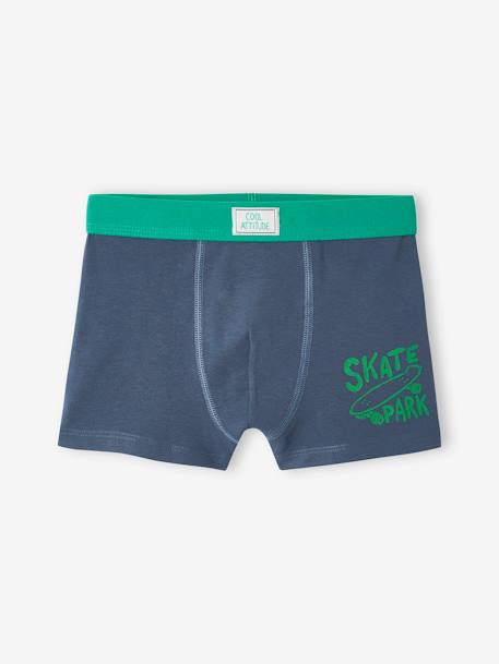 Lote de 5 boxers stretch, skate, para menino verde 