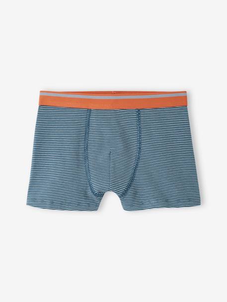 Lote de 5 boxers stretch Iéti, para menino azul-acinzentado 