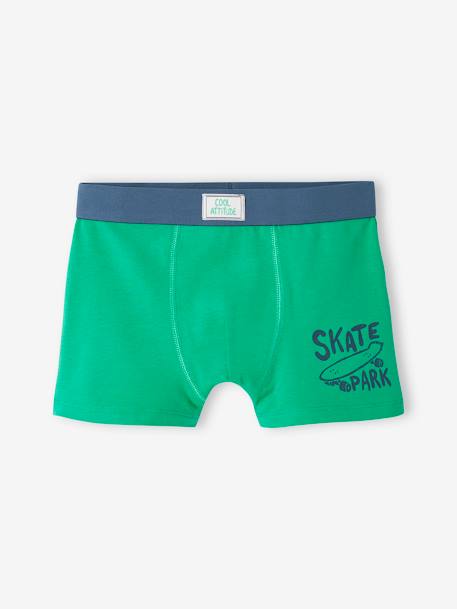 Lote de 5 boxers stretch, skate, para menino verde 