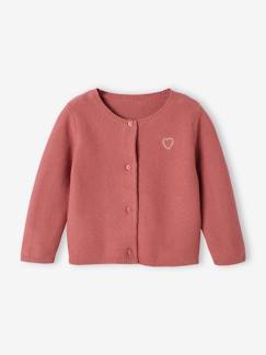 Personalizáveis-Bebé 0-36 meses-Camisolas, casacos de malha, sweats-Casaco com coração dourado bordado, para bebé