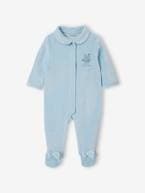 Lote de 2 pijamas em veludo, para bebé azul-céu 