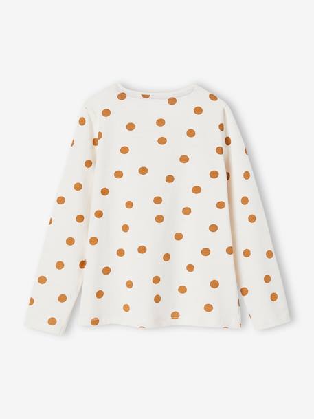 Camisola estampada, com inscrição frisada em relevo, para menina CASTANHO MEDIO ESTAMPADO+cru+VERDE ESCURO ESTAMPADO 